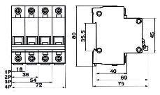 ВА 47-29 Габаритные и установочные размеры.