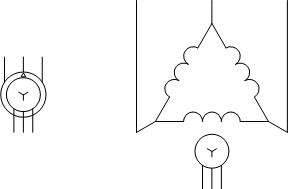 Машина асинхронная трехфазная с фазным ротором - пример условного обозначения вариант 1.