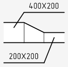 Переход асимметричный Переход асимметричный - обозначение на планах и разрезах