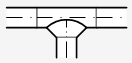 Тройник с коническим ответвлением Тройник с коническим ответвлением - обозначение на планах и разрезах