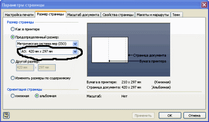 Установка размера устанавливаем предопределенный размер Вашего исходного размера чертежа