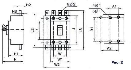 ВА88 — габаритные и установочные размеры (вариант 1)