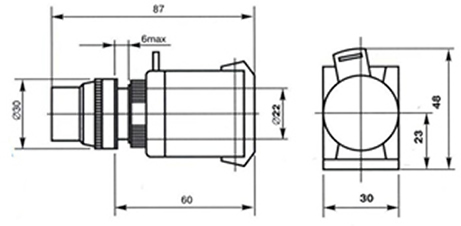 ABLFP-22 — габаритные размеры