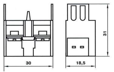 Габаритные размеры дополнительного контакта для светосигнальной арматуры