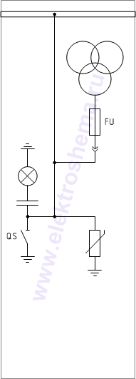 КРУ «ELTEMA» схема 12: шкаф с заземлителем сборных шин и измерительными трансформаторами напряжения