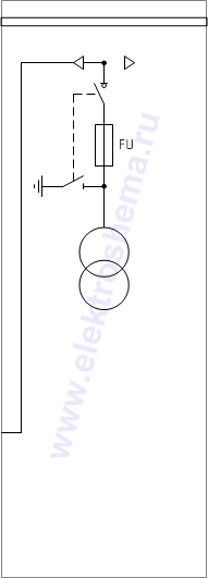 КРУ «ELTEMA» схема 13.1: шкаф с трансформатором собственных нужд, подключение кабелем