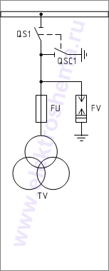КСО-202ВМ-19: схема главных цепей &mdash; трансформатор напряжения