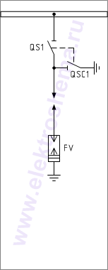 КСО-202ВМ-22: схема главных цепей &mdash; камера с разрядниками и ограничителями перенапряжения (ОПН)