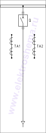 КСО-207В-05: схема главных цепей &mdash; ввод или отходящая линия