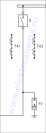 КСО-207В-15: схема главных цепей &mdash; секционный выключатель