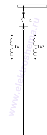 КСО-207В-17: схема главных цепей &mdash; секционный выключатель