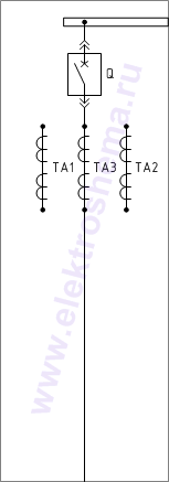 КСО-207В-18: схема главных цепей &mdash; секционный выключатель
