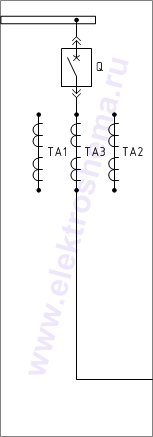 КСО-207В-20: схема главных цепей &mdash; секционный выключатель