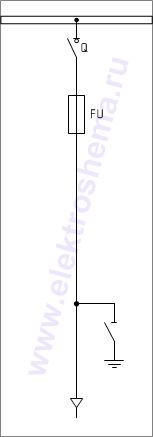 КСО-207В-35: схема главных цепей &mdash; камера с выключателем нагрузки