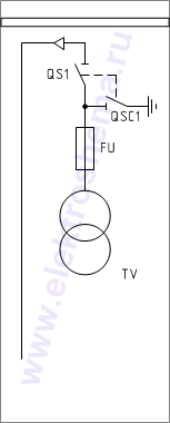 КСО-298-15.1: схема главных цепей &mdash; трансформатор собственных нужд