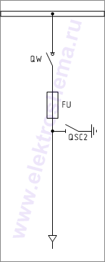 КСО-306-04: схема главных цепей &mdash; отходящая линия