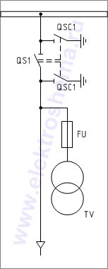 КСО-306-13: схема главных цепей &mdash; трансформатор напряжения