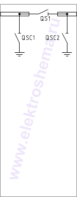 КСО-306-25: схема главных цепей &mdash; секционный разъединитель