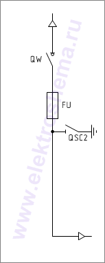 КСО-306ШВВ-01: схема главных цепей &mdash; отходящая линия