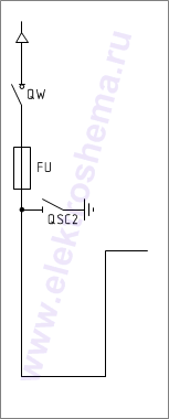 КСО-306ШВВ-03: схема главных цепей &mdash; отходящая линия