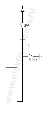КСО-306ШВВ-04: схема главных цепей &mdash; отходящая линия