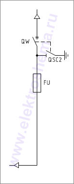 КСО-306ШВВ-06: схема главных цепей &mdash; отходящая линия