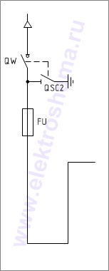 КСО-306ШВВ-07: схема главных цепей &mdash; отходящая линия