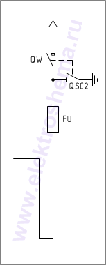 КСО-306ШВВ-08: схема главных цепей &mdash; отходящая линия
