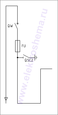 КСО-306ШВВ-11: схема главных цепей &mdash; отходящая линия