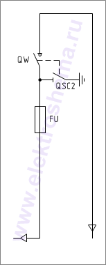 КСО-306ШВВ-14: схема главных цепей &mdash; отходящая линия