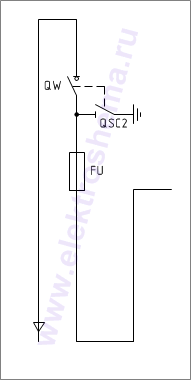 КСО-306ШВВ-15: схема главных цепей &mdash; отходящая линия