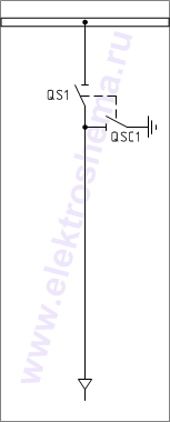 КСО-386-01: схема главных цепей &mdash; ввод и отходящая линия