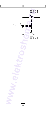 КСО-386-02: схема главных цепей &mdash; ввод и отходящая линия
