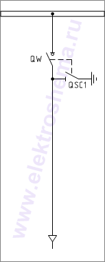 КСО-386-03: схема главных цепей &mdash; ввод и отходящая линия