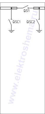 КСО-393-14: схема главных цепей &mdash; шинный мост с разъединителями