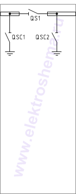 КСО-393-14Л: схема главных цепей &mdash; шинный мост с разъединителями