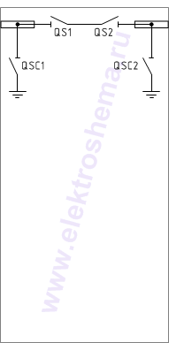 КСО-393-ШМР: схема главных цепей &mdash; шинный мост с разъединителями