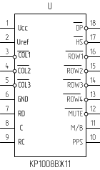 Микросхема КР1008ВЖ11, условное обозначение