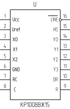 Микросхема КР1008ВЖ15, условное обозначение