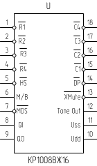 Микросхема КР1008ВЖ16, условное обозначение