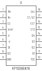 Микросхема КР1008ВЖ18, условное обозначение