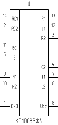 Микросхема Р1008ВЖ4, условное обозначение