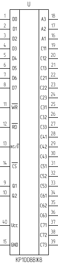 Микросхема КР1008ВЖ8, условное обозначение
