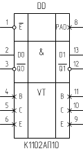 Микросхема К1102АП10, условное обозначение