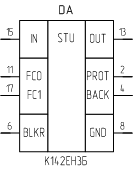 Микросхема К142ЕН3Б, обозначение на схеме
