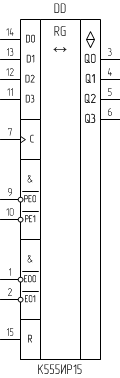 Микросхема К555ИР15, условное обозначение