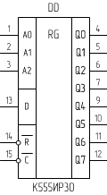 Микросхема К555ИР30, условное обозначение