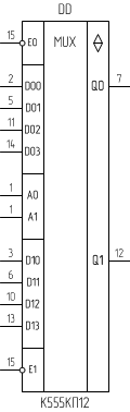 Микросхема К555КП12, условное обозначение