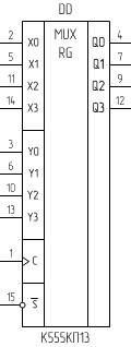 Микросхема К555КП13, условное обозначение