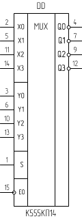 Микросхема К555КП14, условное обозначение